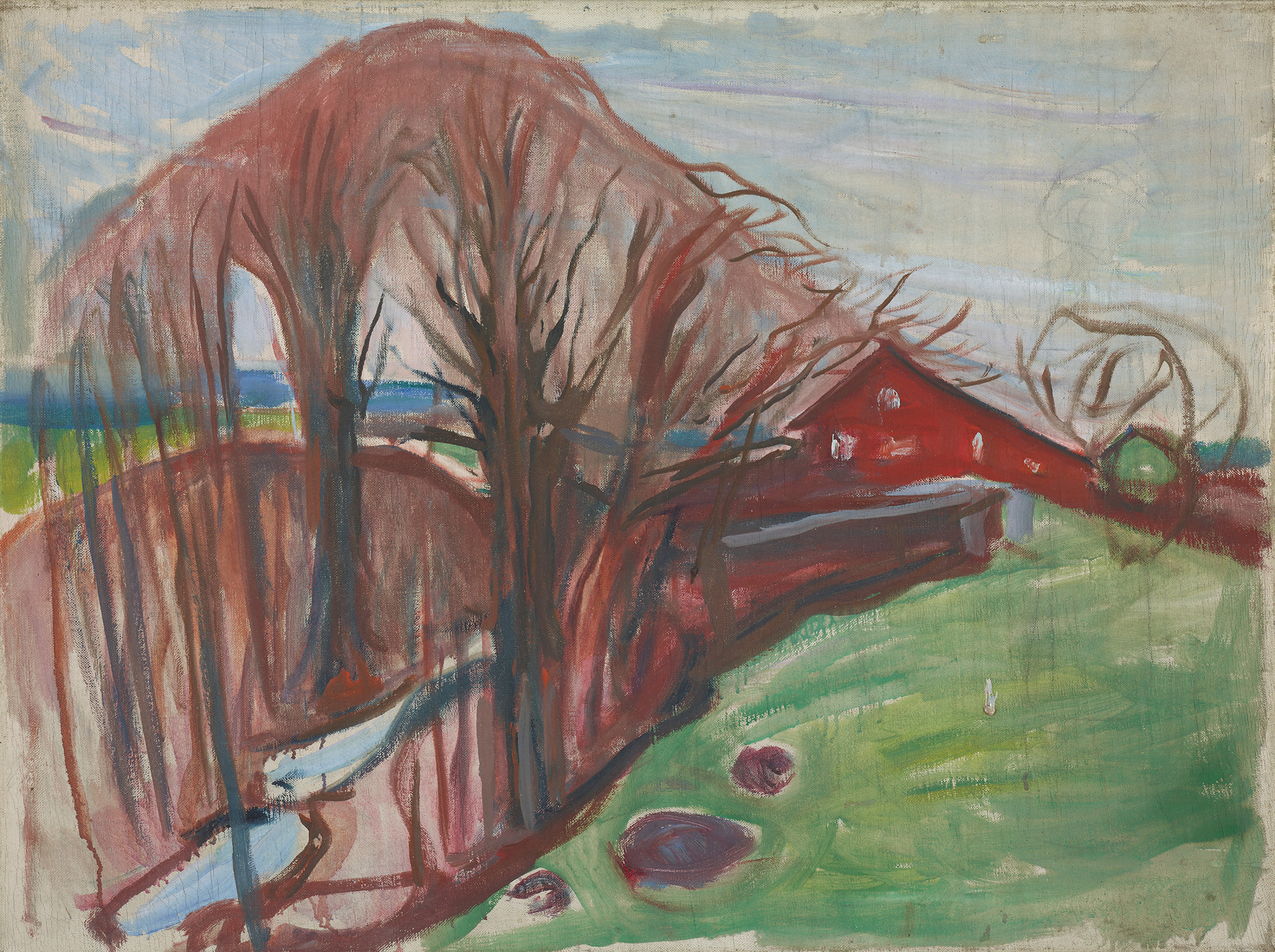 Edvard Munch Spring Landscape with Red House (1926)