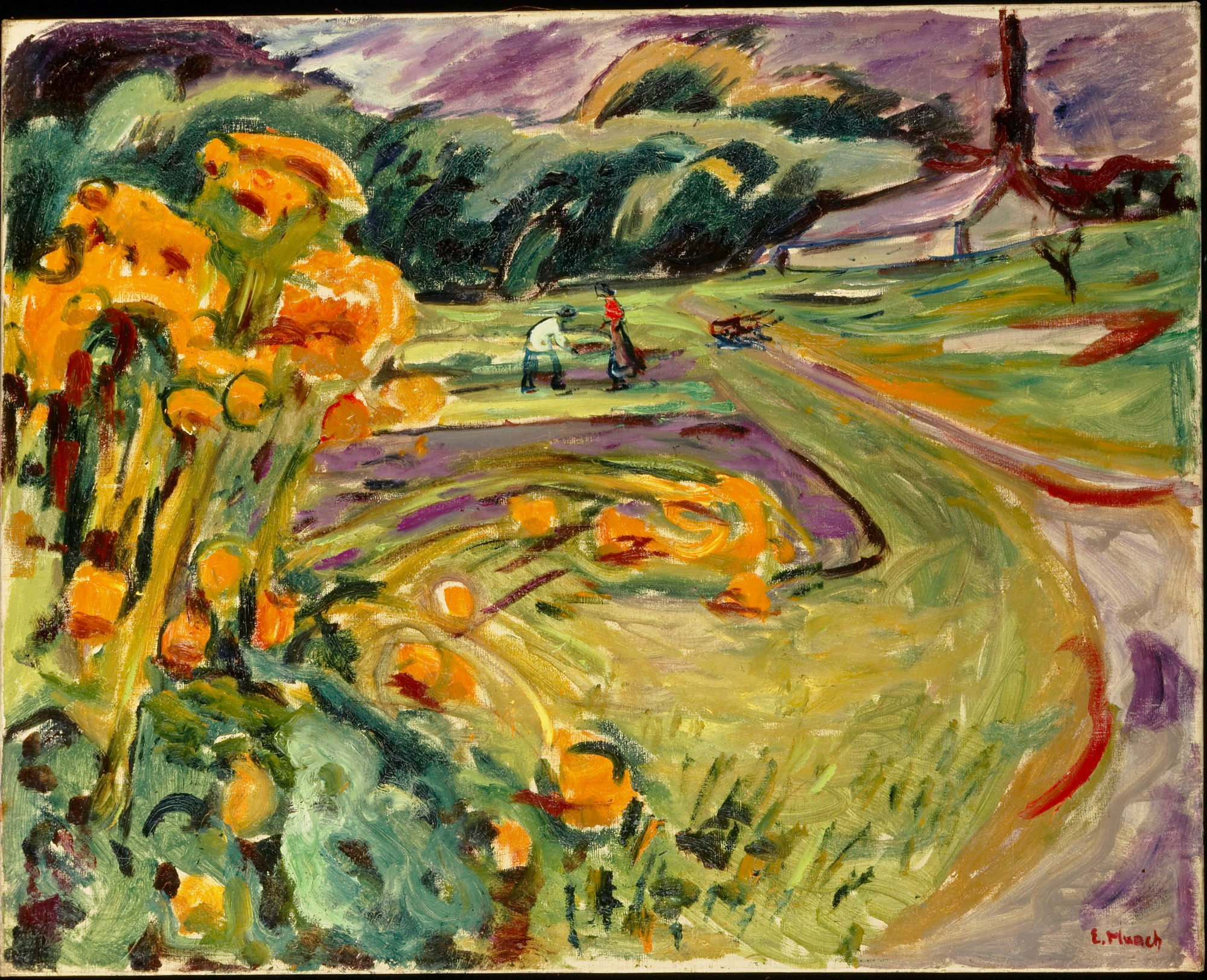 Edvard Munch Høstarbeid ved drivhuset (1923–25)